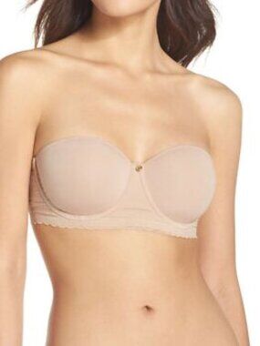 Natori Truly Smooth Smoothing Strapless Contour Bra Cafe Straps Included